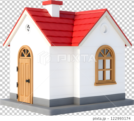 赤い屋根の家 122993174