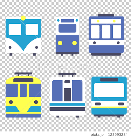 正面から見た北欧カラーの電車のイラスト 正面から見た北欧カラーの電車のイラスト 122993284