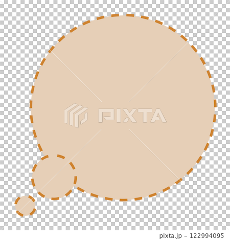 簡單虛線圓形思維泡泡(橘色) 簡單虛線圓形思維泡泡(橘色) 122994095