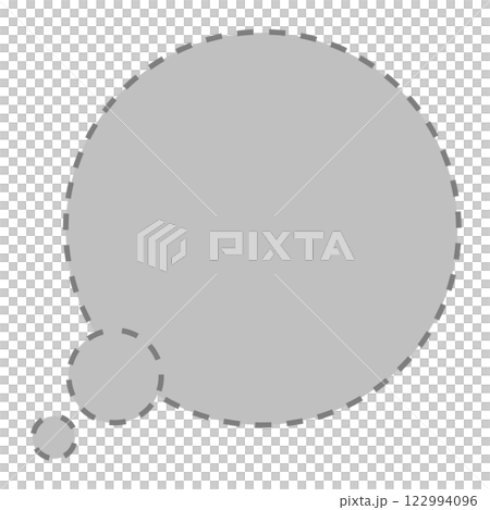 簡單虛線圓形思維泡泡（灰色） 122994096