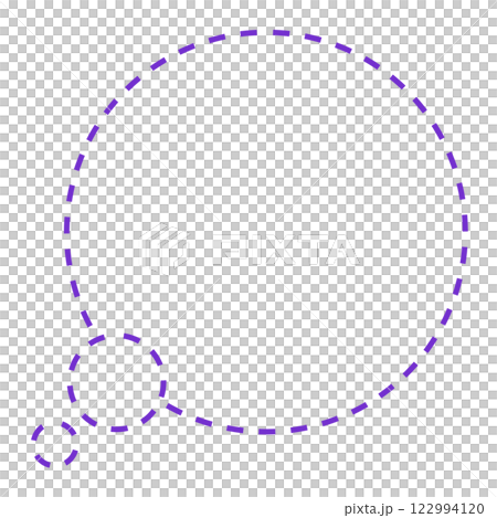 Simple dotted round thought bubble (line drawing only, purple) Simple dotted round thought bubble (line drawing only, purple) 122994120