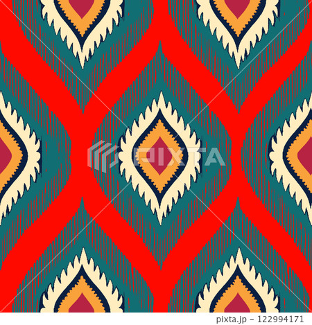 vector seamless geometric pattern background, ethnic pattern, fabric textile, textile design, fashion and boho for wallpaper, textile fills, surface fill style 122994171