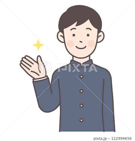 案内する男子学生_学ラン2 122994656