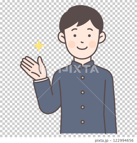 案内する男子学生_学ラン2 122994656