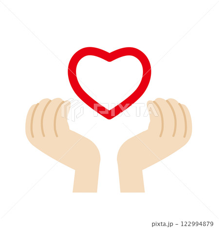 赤いハートを守る手 赤いハートを守る手 122994879
