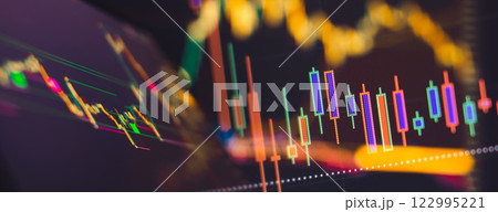 Stock market or forex trading graph and candlestick chart suitable for financial investment concept. Economy trends background for business idea . 122995221