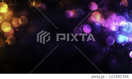 Colorful Bokeh Lights with Vibrant and Soft Glow on Dark Background 122995384