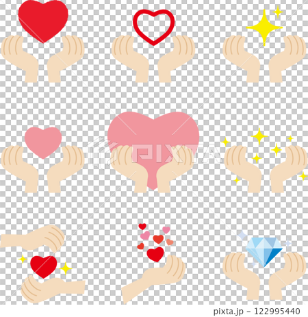 手牽手掌和心的插圖集 122995440