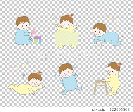 Different poses of babies Different poses of babies 122995568