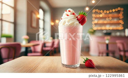 カフェのいちごシェイク 122995861