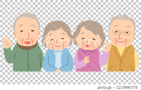 高齢者のグループ　シニア　後期高齢者 122996378