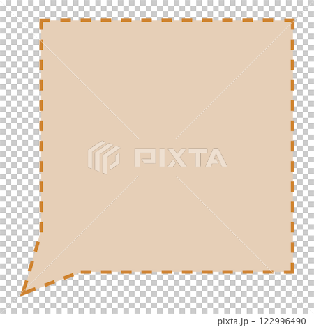 簡單虛線方形對話泡泡（橘色） 122996490