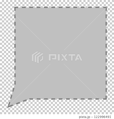 簡單虛線方形氣泡（灰色） 122996491