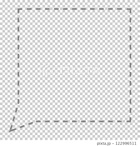 シンプルな破線の正方形フキダシ(線画のみ・グレー) シンプルな破線の正方形フキダシ(線画のみ・グレー) 122996511