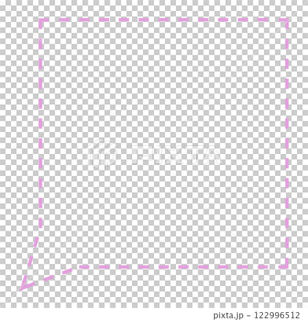シンプルな破線の正方形フキダシ（線画のみ・ピンク） 122996512
