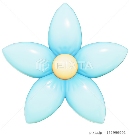 Easter Theme Cute Flower Deco on transparent background , 3D Rendering Easter Theme Cute Flower Deco on transparent background , 3D Rendering 122996991
