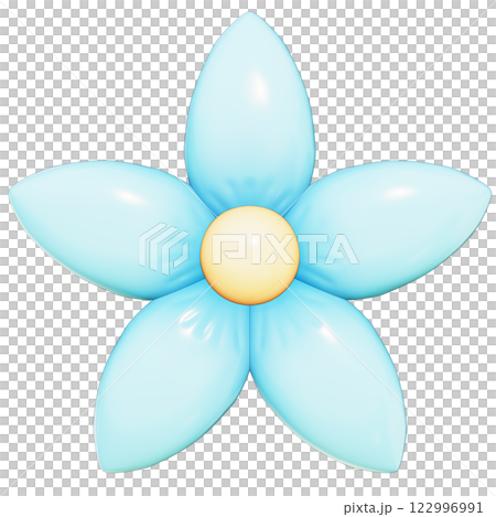 Easter Theme Cute Flower Deco on transparent background , 3D Rendering Easter Theme Cute Flower Deco on transparent background , 3D Rendering 122996991