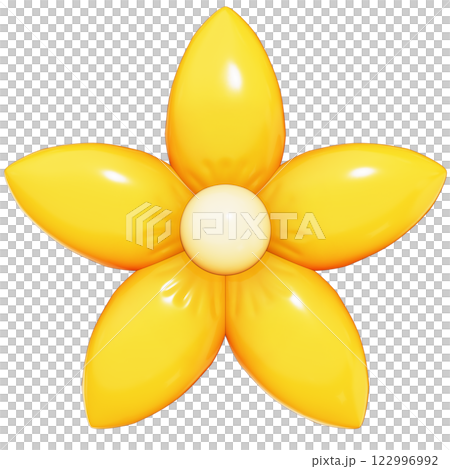 Easter Theme Cute Flower Deco on transparent background , 3D Rendering Easter Theme Cute Flower Deco on transparent background , 3D Rendering 122996992