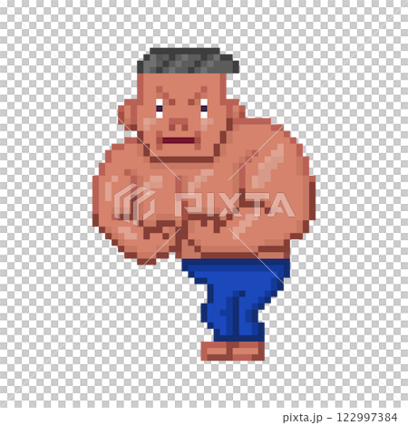 Bodybuilder pixel illustration Bodybuilder pixel illustration 122997384