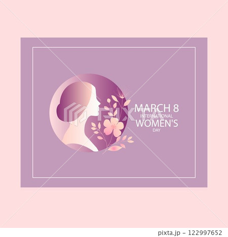 March 8 International Women's Day Celebration Honoring Women's Achievements and Empowering Women with Floral and Feminine Designs 122997652