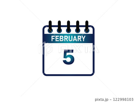February 5, Calendar icon and Time planner Daily Calendar reminder 122998103