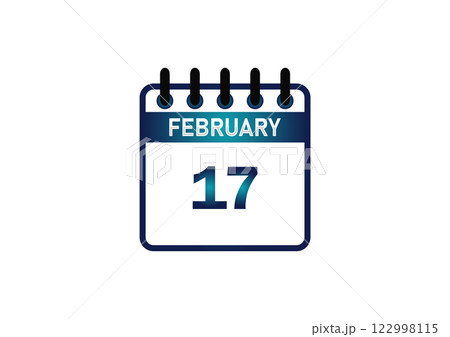 February 17, Calendar icon and Time planner Daily Calendar reminder February 17, Calendar icon and Time planner Daily Calendar reminder 122998115