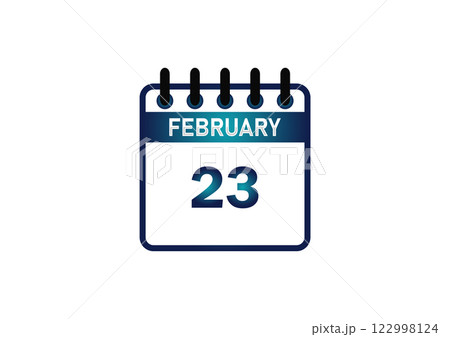 February 23, Calendar icon and Time planner Daily Calendar reminder 122998124