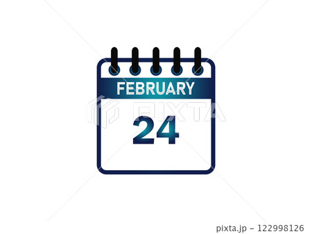 February 24, Calendar icon and Time planner Daily Calendar reminder 122998126