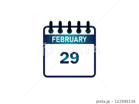 February 29, Calendar icon and Time planner Daily Calendar reminder February 29, Calendar icon and Time planner Daily Calendar reminder 122998136