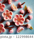 フェルトで桃の花 122998644