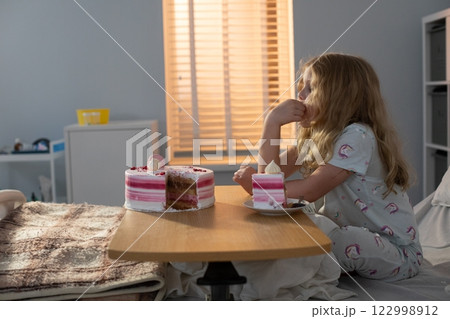 A Childs Moment of Reflection in a Hospital Setting Tender Thoughts and Emotions Unfold 122998912
