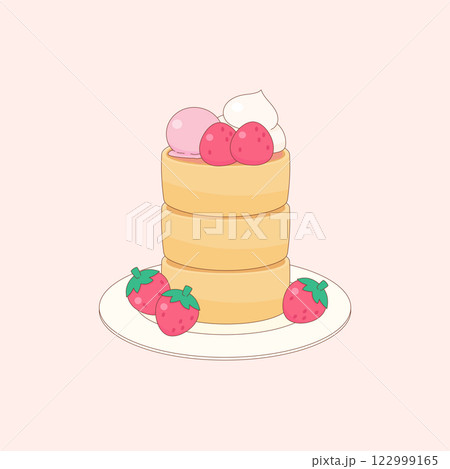 strawberry pancake dessert strawberry pancake dessert 122999165