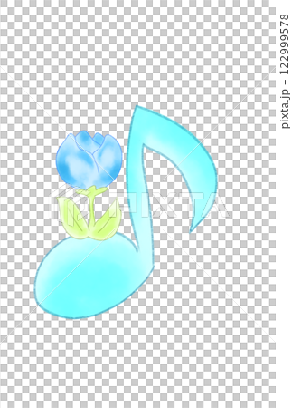 Musical notes with tulips 122999578