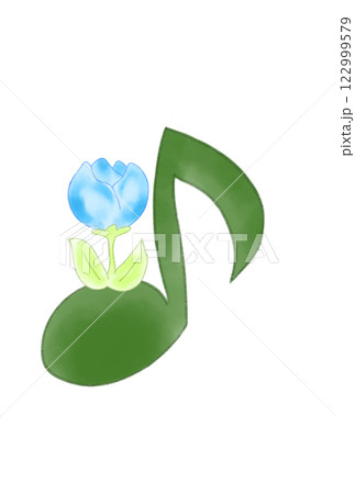 チューリップの付いた音符 122999579