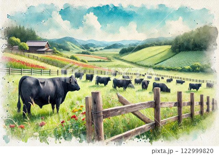 黒毛和牛・牧場・酪農イメージ 黒毛和牛・牧場・酪農イメージ 122999820