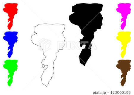 Poa city (Federative Republic of Brazil, Sao Paulo state) map vector illustration, scribble sketch Poa map 123000196