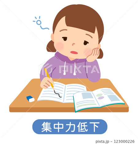 勉強に集中できていない子ども 発達障害 勉強に集中できていない子ども 発達障害 123000226