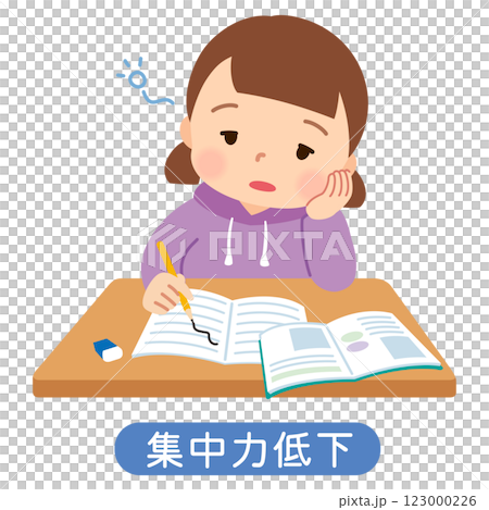勉強に集中できていない子ども 発達障害 勉強に集中できていない子ども 発達障害 123000226
