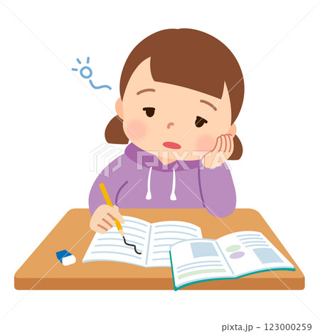 勉強に集中できていない子ども　発達障害 123000259