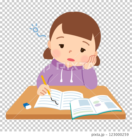 勉強に集中できていない子ども　発達障害 123000259