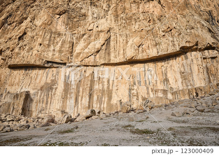 Farhad Tarash carvings in Bisotun Behistun, Iran 123000409