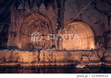 Taq Bostan or Taq-e Bostan in Kermanshah, Iran 123000418