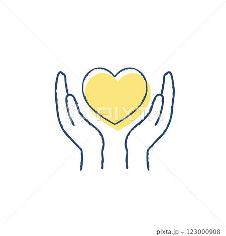 ハートを包み込む手 123000908