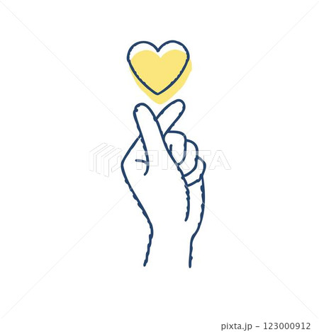 指ハート・指でハートを表すハンドサイン 123000912