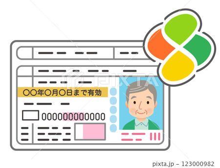 高齢者の運転免許証 123000982