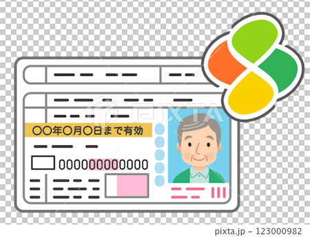 高齢者の運転免許証 123000982