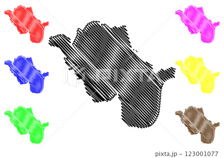 City, borough, and district Westminster (United Kingdom of Great Britain and Northern Ireland, Ceremonial county and region Greater London, England) map vector illustration, scribble sketch map 123001077