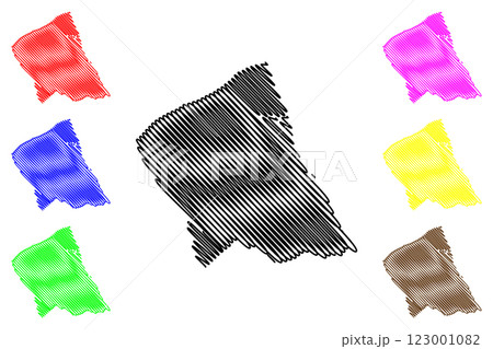 Metropolitan Borough of Wirral (United Kingdom of Great Britain and Northern Ireland, Metropolitan and ceremonial county Merseyside, England) map vector illustration, scribble sketch map 123001082
