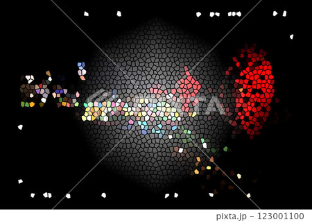 夜景のイルミネーションを3D画像 ステンドグラス風加工 123001100
