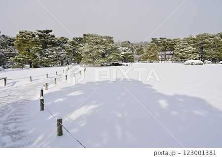二条城（元離宮二条城）本丸庭園の雪景色 123001381
